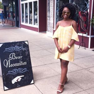 Yellow and white tie-dye dress